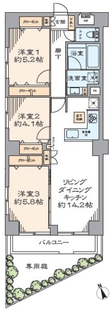 ライオンズマンション上板橋第2　1階　間取図